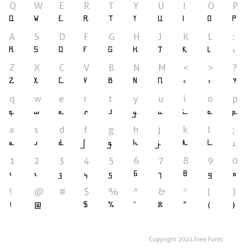 Character Map of BousniCarre LT Std Medium