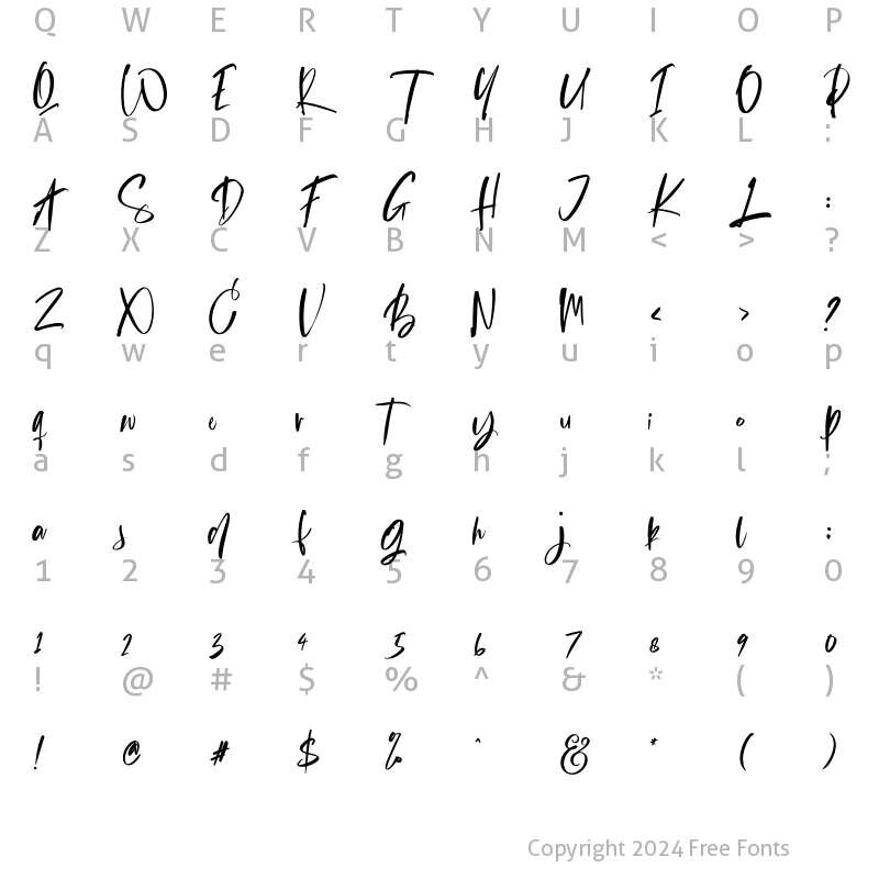 Character Map of Boutilafea Script Regular