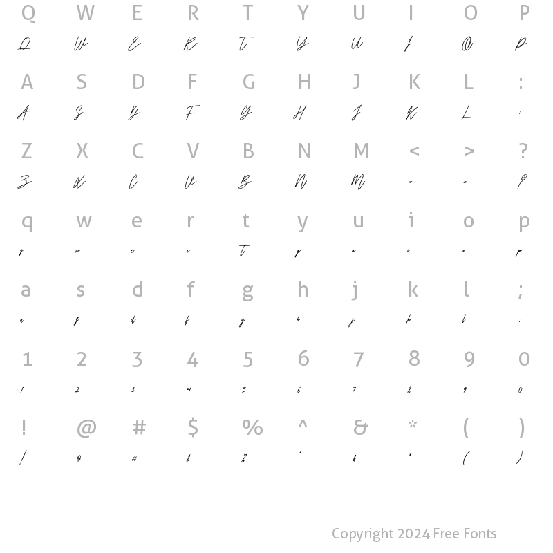 Character Map of Boutique Kamilla Alternate Regular