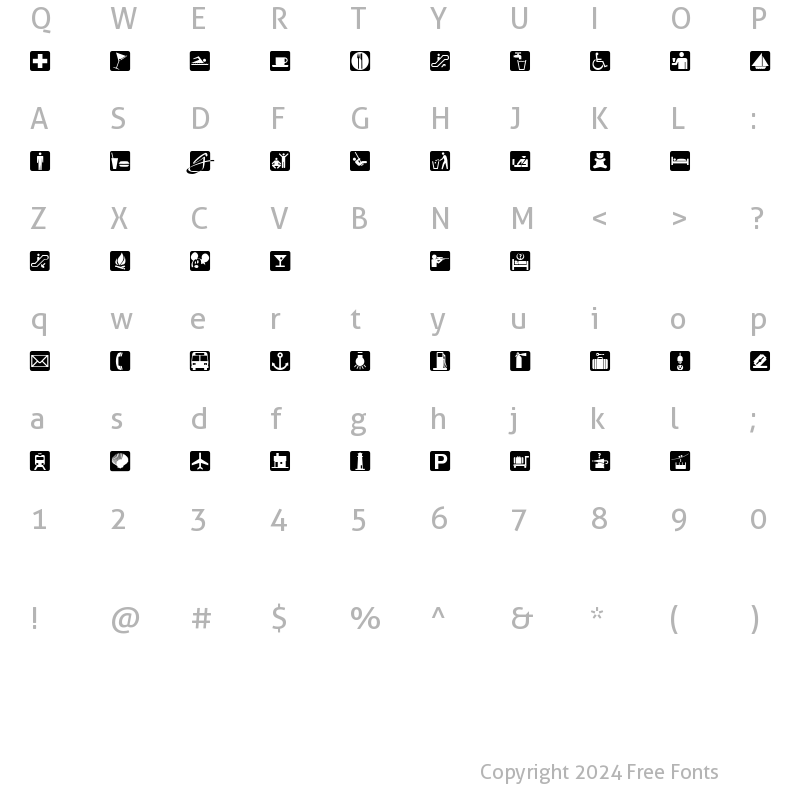 Character Map of BOUTON International Symbols Regular