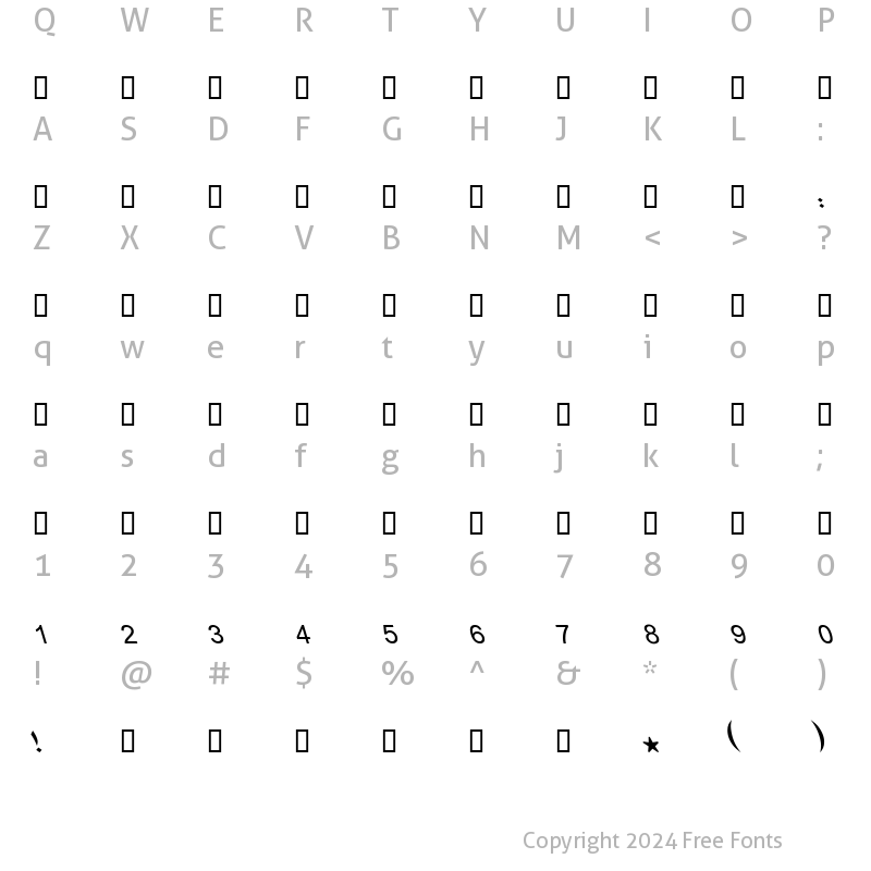 Character Map of Boutros Ads MediumItalic