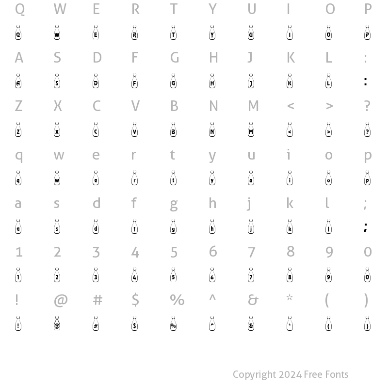 Character Map of BowlingWhite Becker Normal