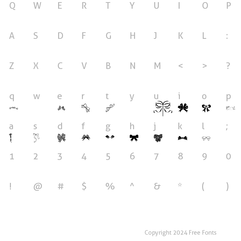 Character Map of Bows Regular