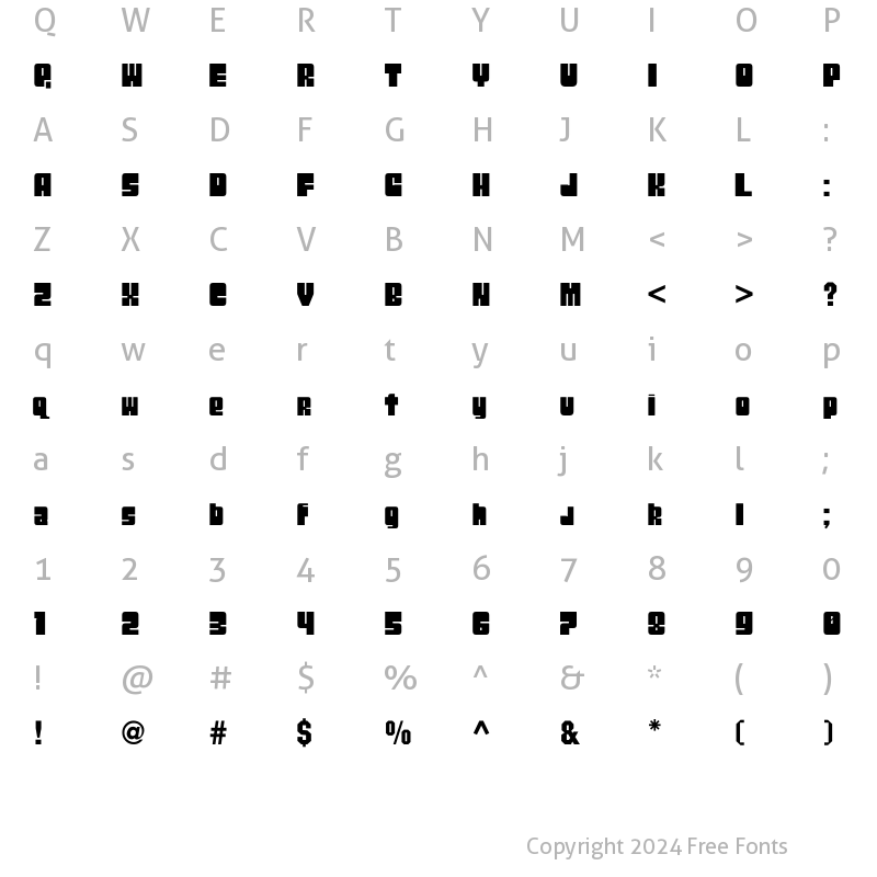 Character Map of BoxC Regular