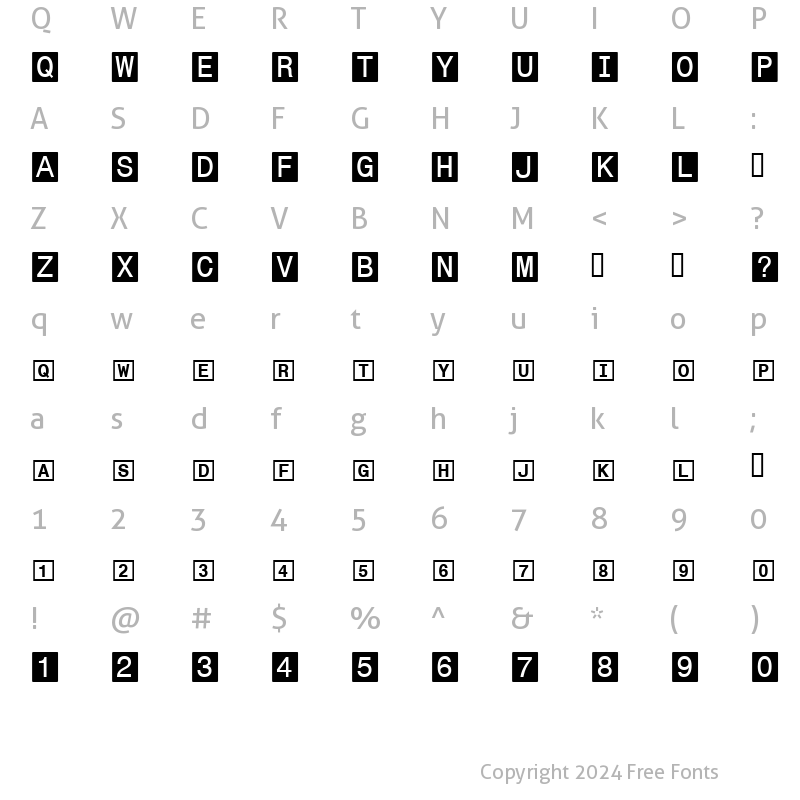 Character Map of Boxed In Regular