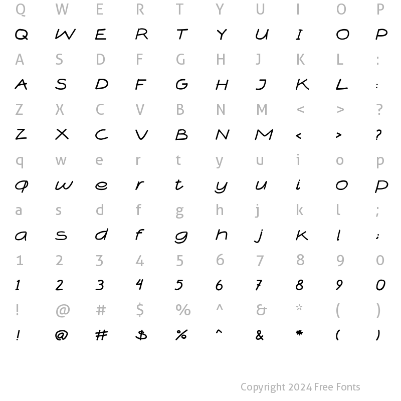 Character Map of BOXI MARKER Regular