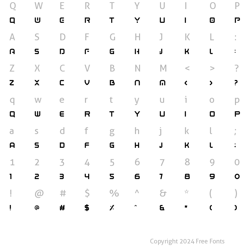 Character Map of BOXIGEN Regular