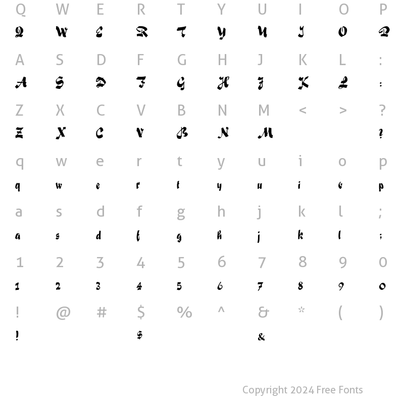 Character Map of BoxScript Regular