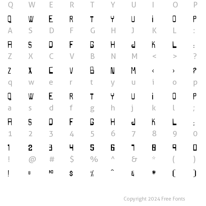 Character Map of Boxspring Regular