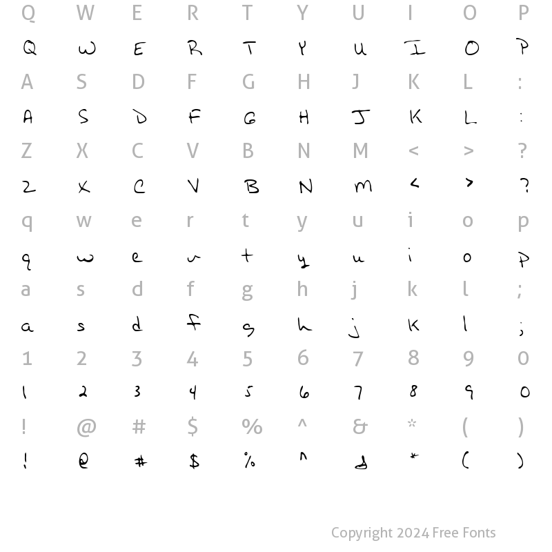 Character Map of Boyken Regular