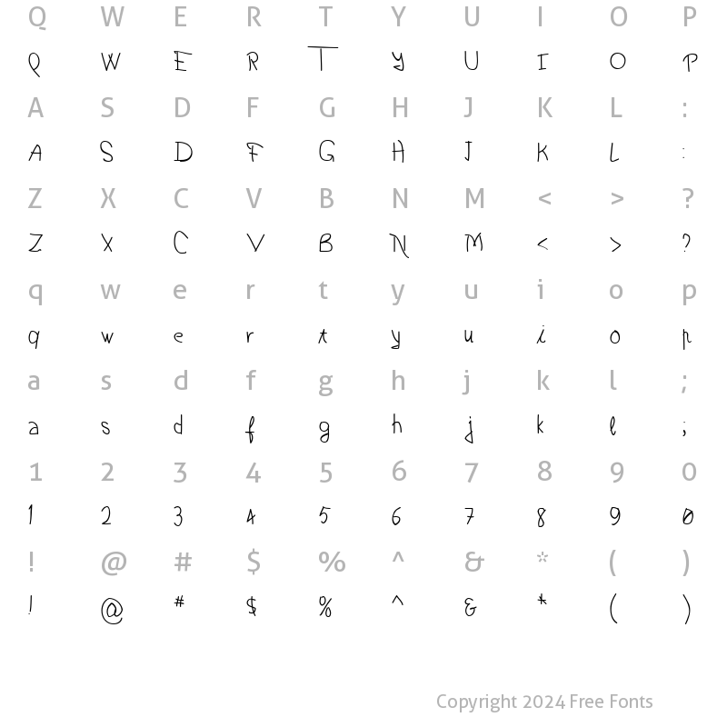 Character Map of Boyscout Regular