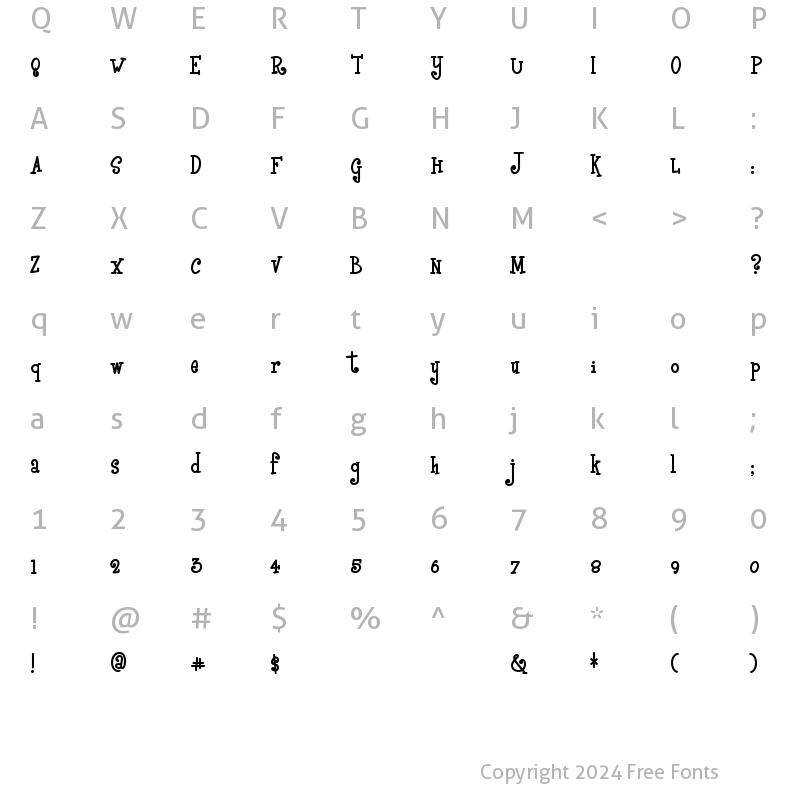 Character Map of BoyzRGross Regular