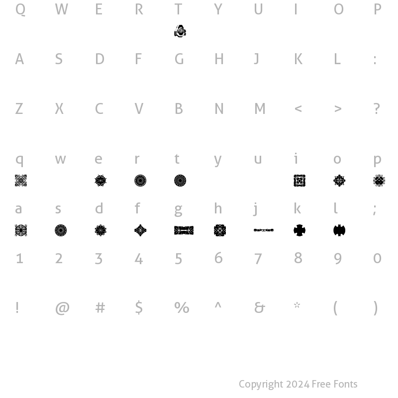 Character Map of BR 4 My Dad Regular