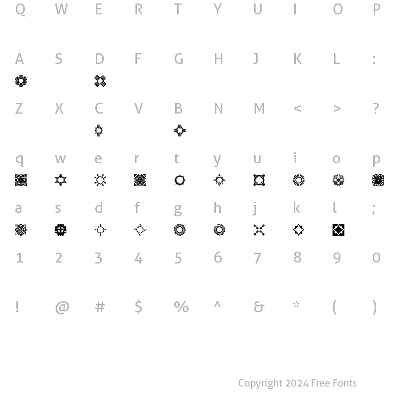 Character Map of BR For Members Only Regular