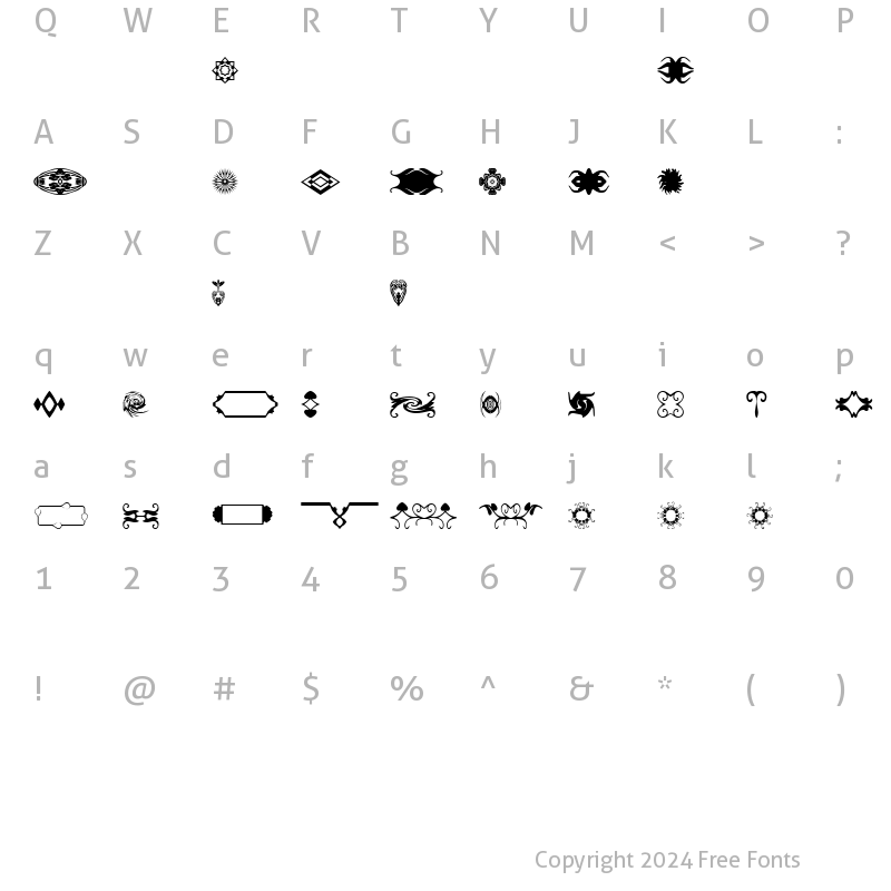 Character Map of BR Odd Assortment 1 BR Odd Assortment 1