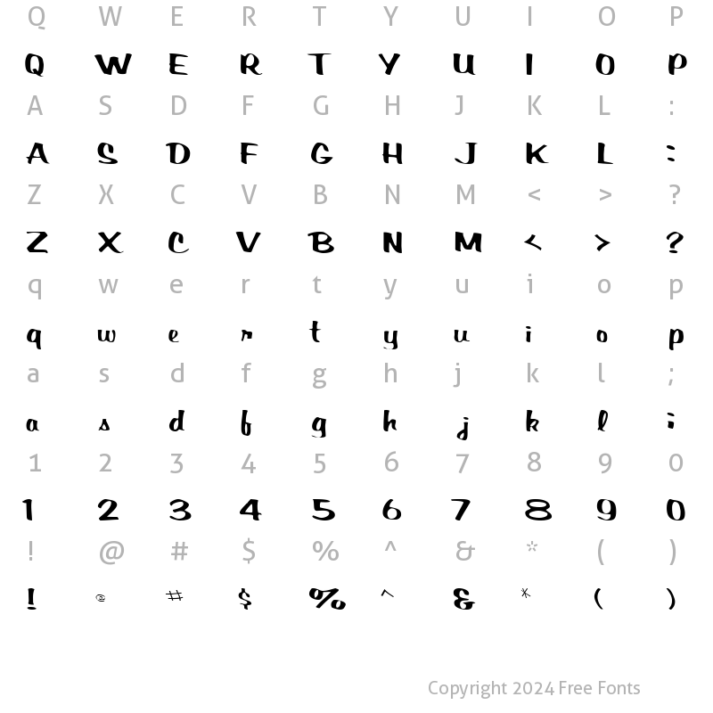 Character Map of BrackenScriptSSK Regular