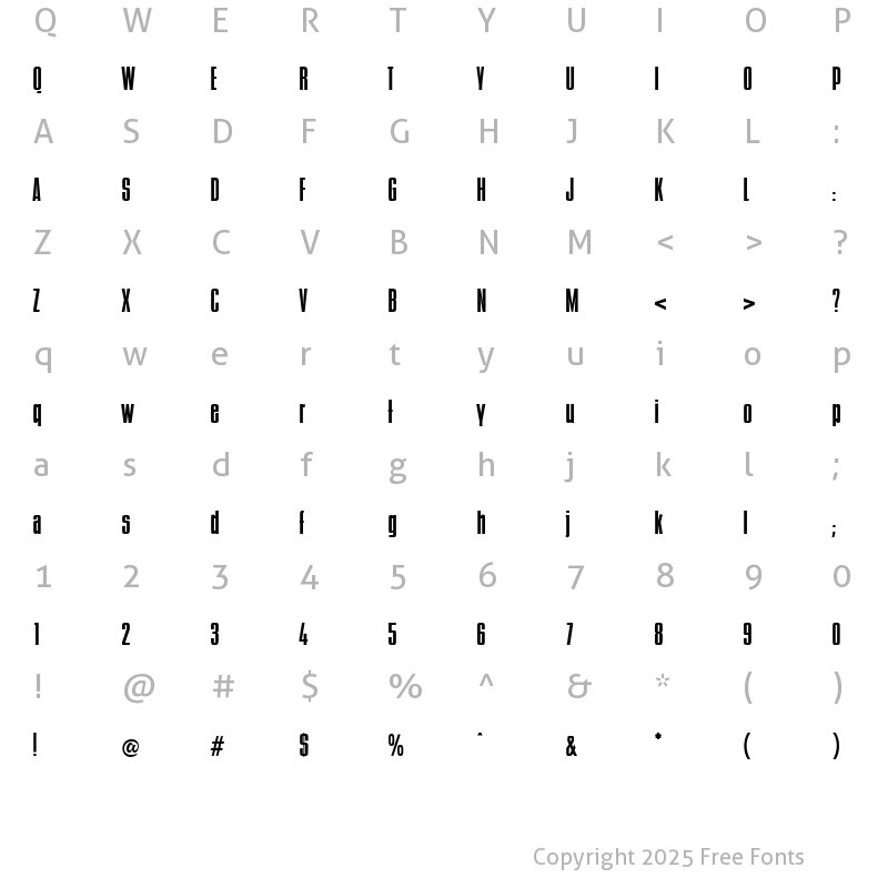 Character Map of Bradshaw Bold