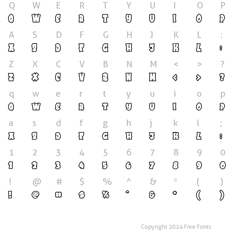 Character Map of Bradwall Outline