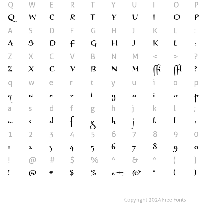 Character Map of Braganza ITC Bold