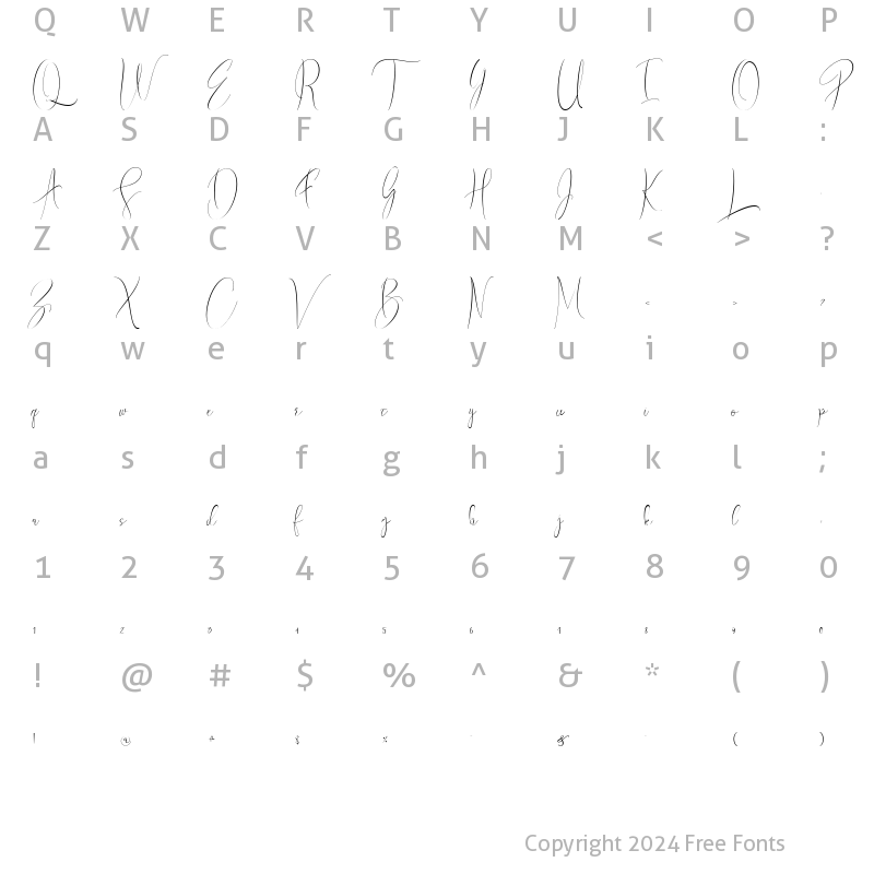 Character Map of Braidy Lucinda Regular