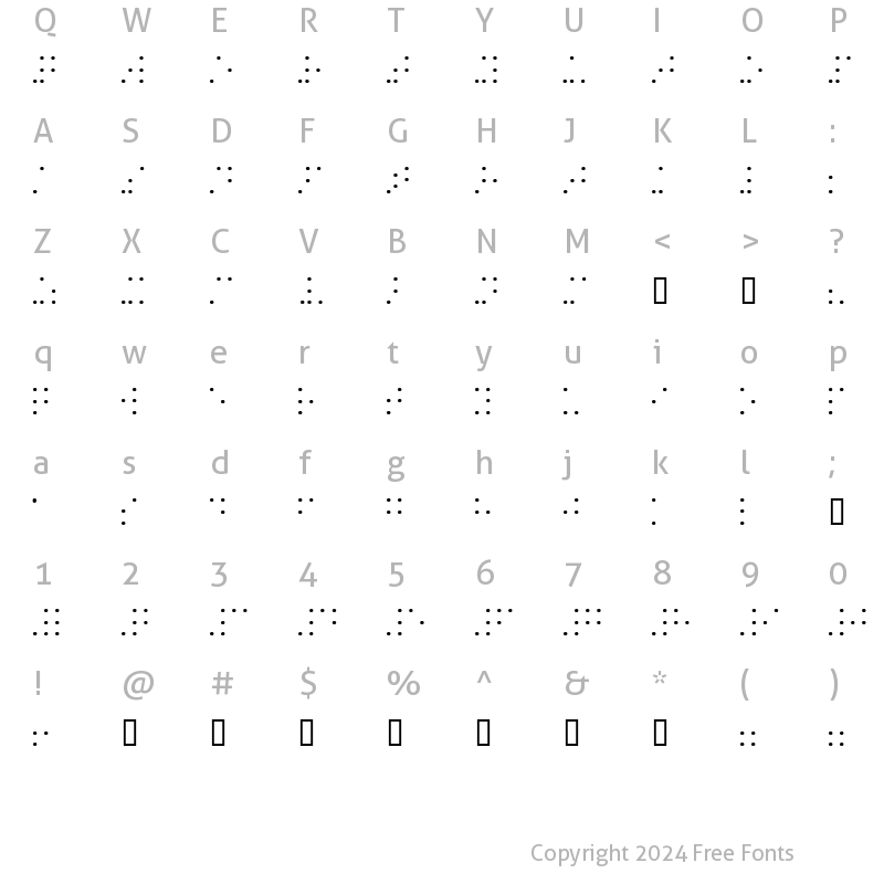 Character Map of BrailleSH Regular