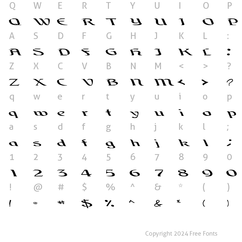 Character Map of BrainChildFont ttext Regular