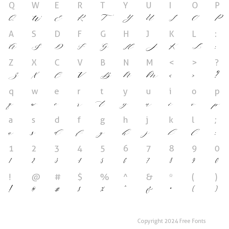 Character Map of Brainlove Slant