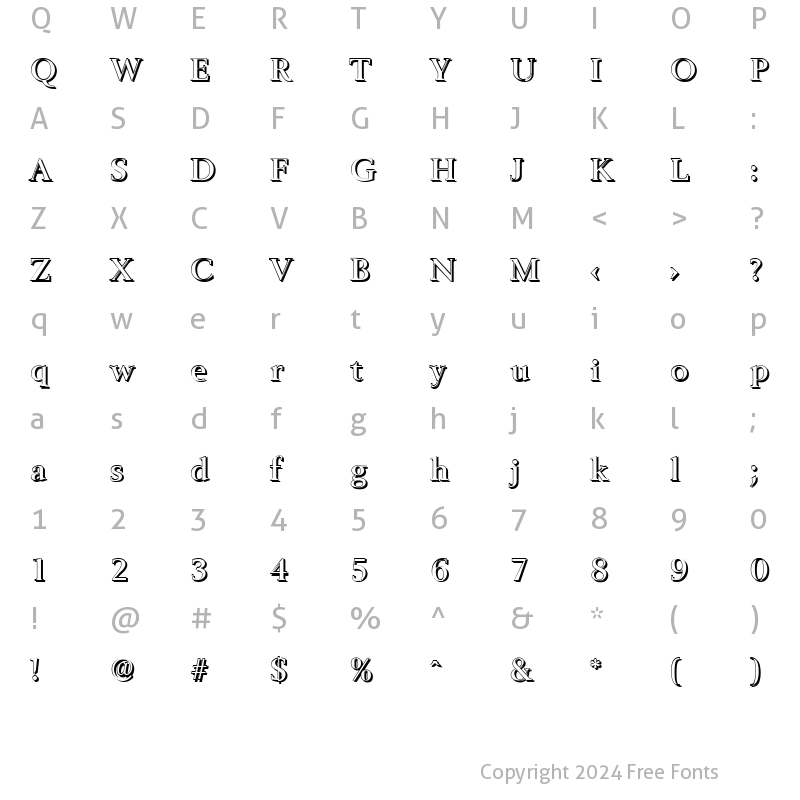 Character Map of BrandonBeckerShadow-Medium Regular