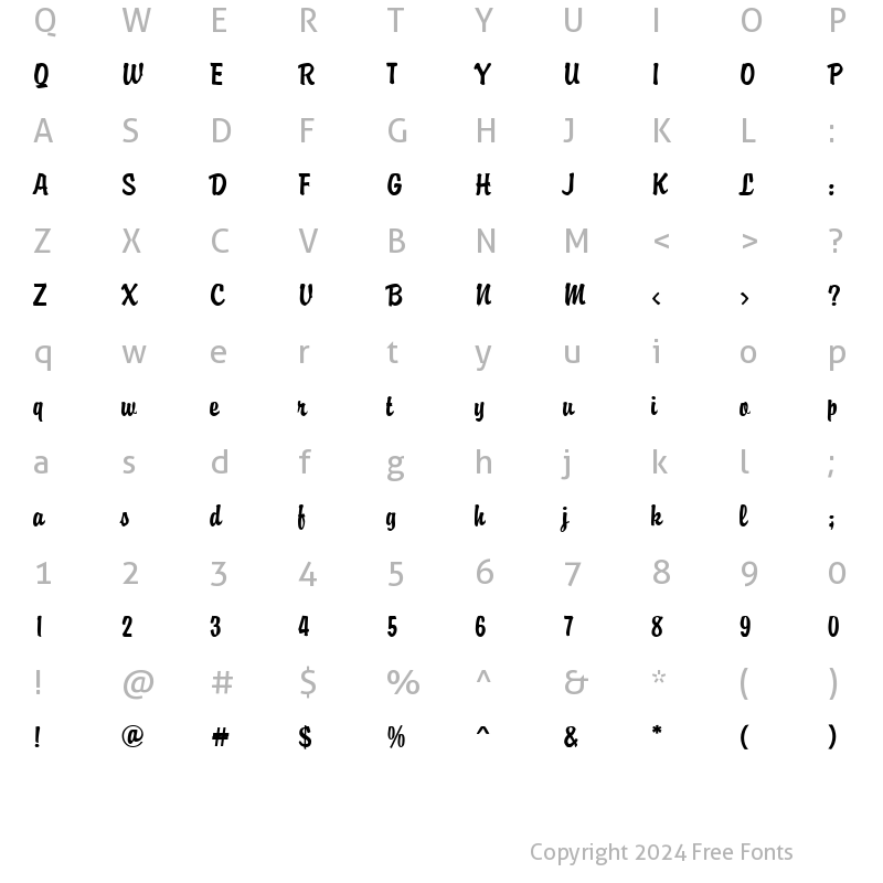 Character Map of Brandyscript Regular