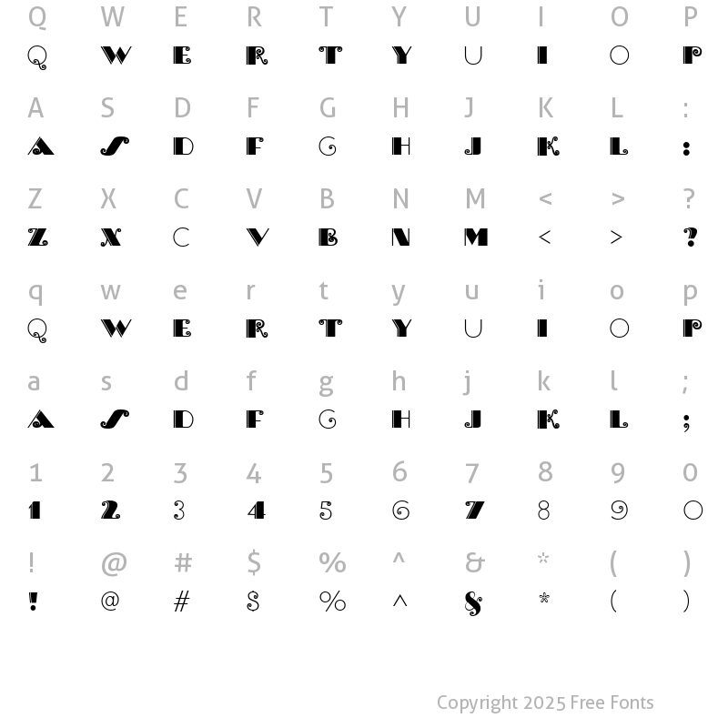 Character Map of Brasileiro One Medium