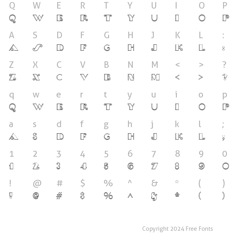 Character Map of Brasileiro Two Medium