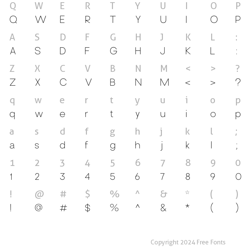 Character Map of Brasley Light