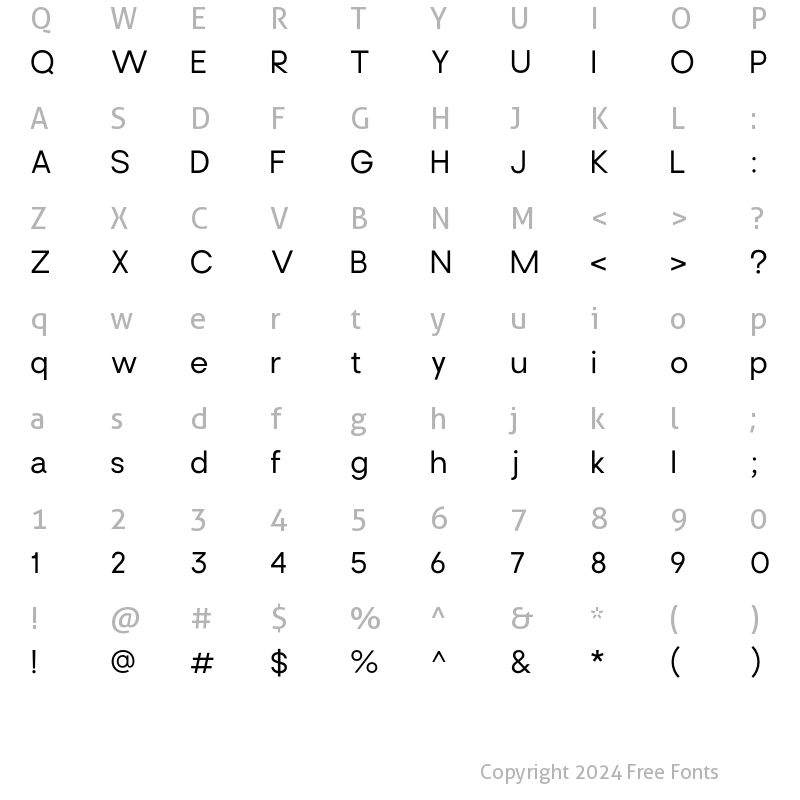 Character Map of Brasley Medium