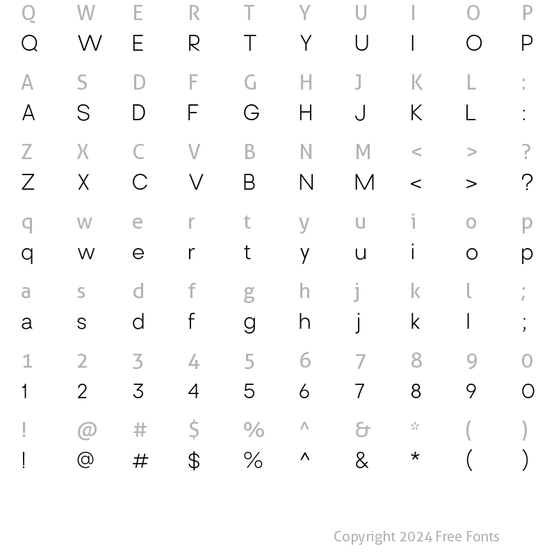 Character Map of Brasley Regular