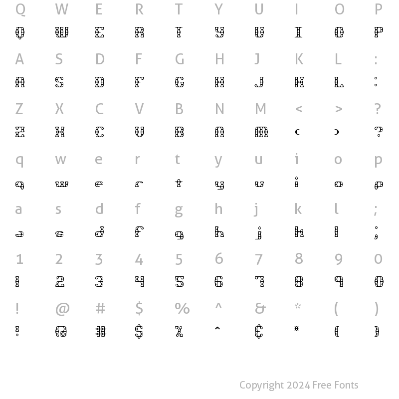 Character Map of Brass Knuckle BRK Normal