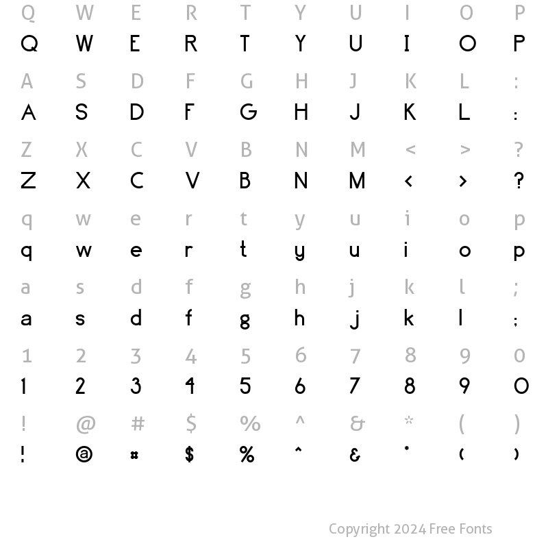 Character Map of Brassfield Regular