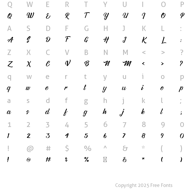 Character Map of Brastella Regular