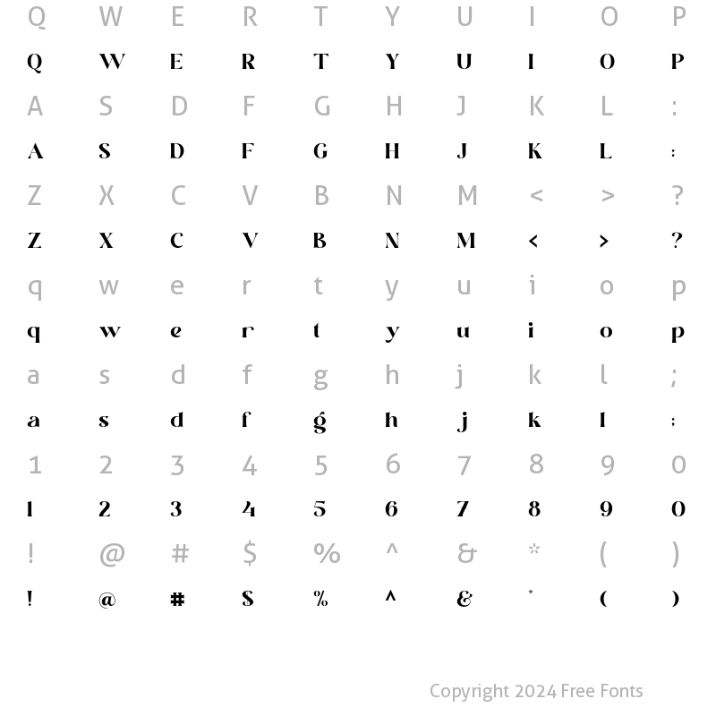 Character Map of Brastika Bold