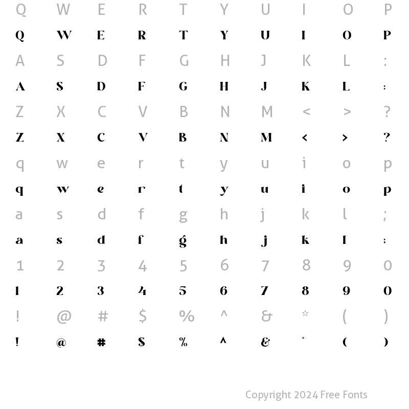 Character Map of Brastika ExtraBold