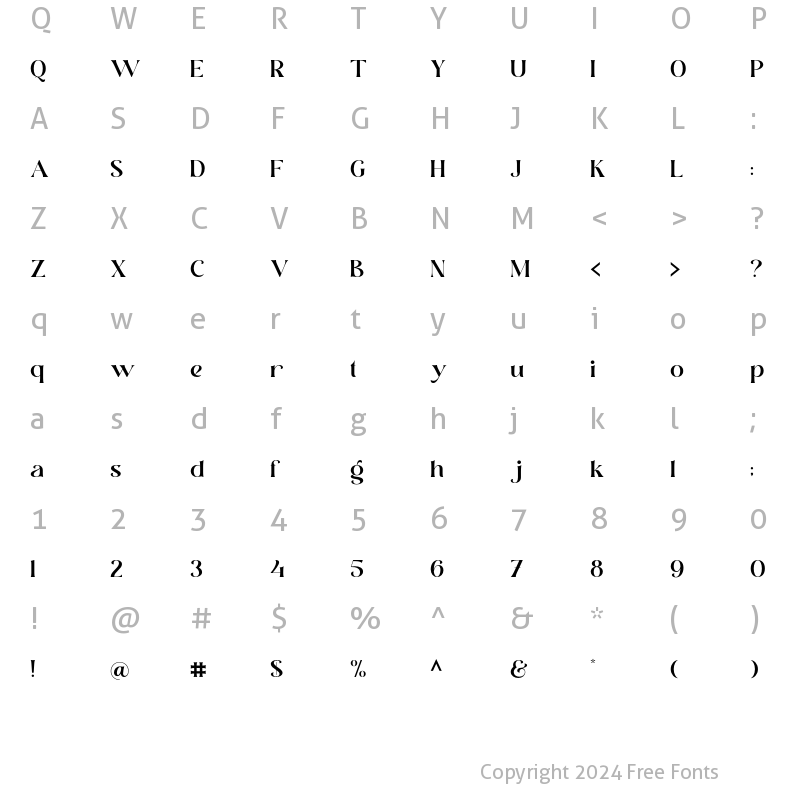 Character Map of Brastika Medium