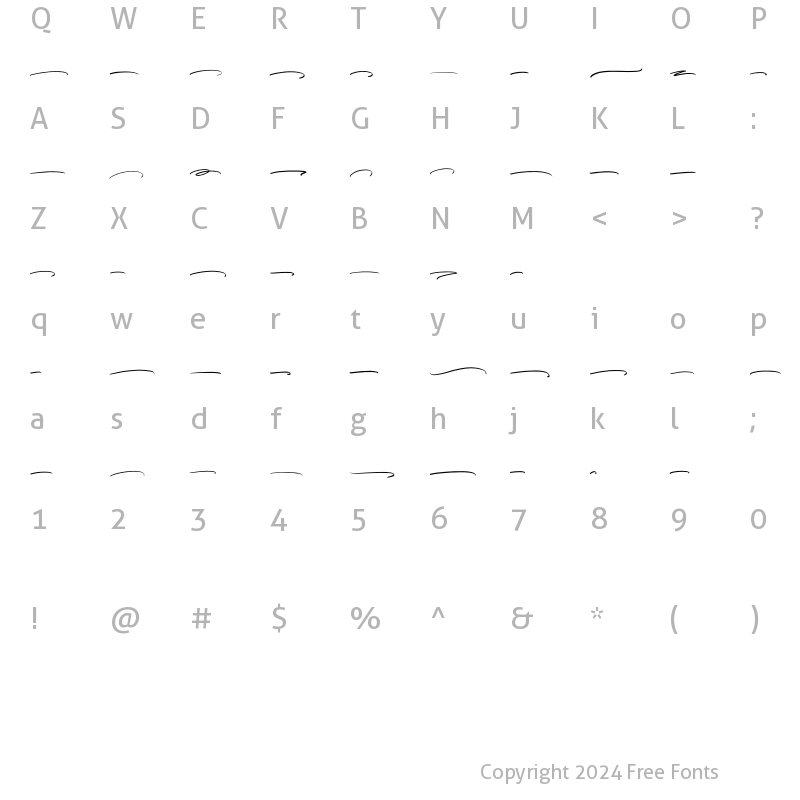 Character Map of Brattalia Swash Regular