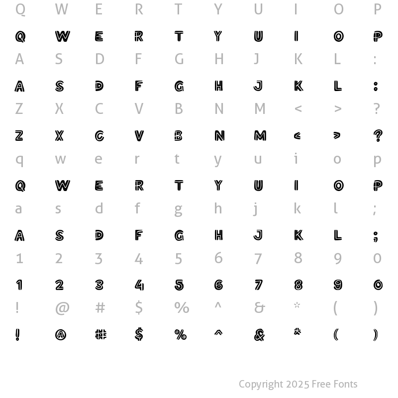 Character Map of Brave Spirit Alt Regular