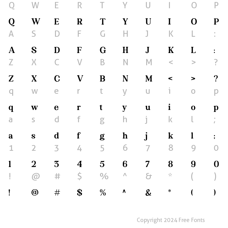 Character Map of Braveold Medium