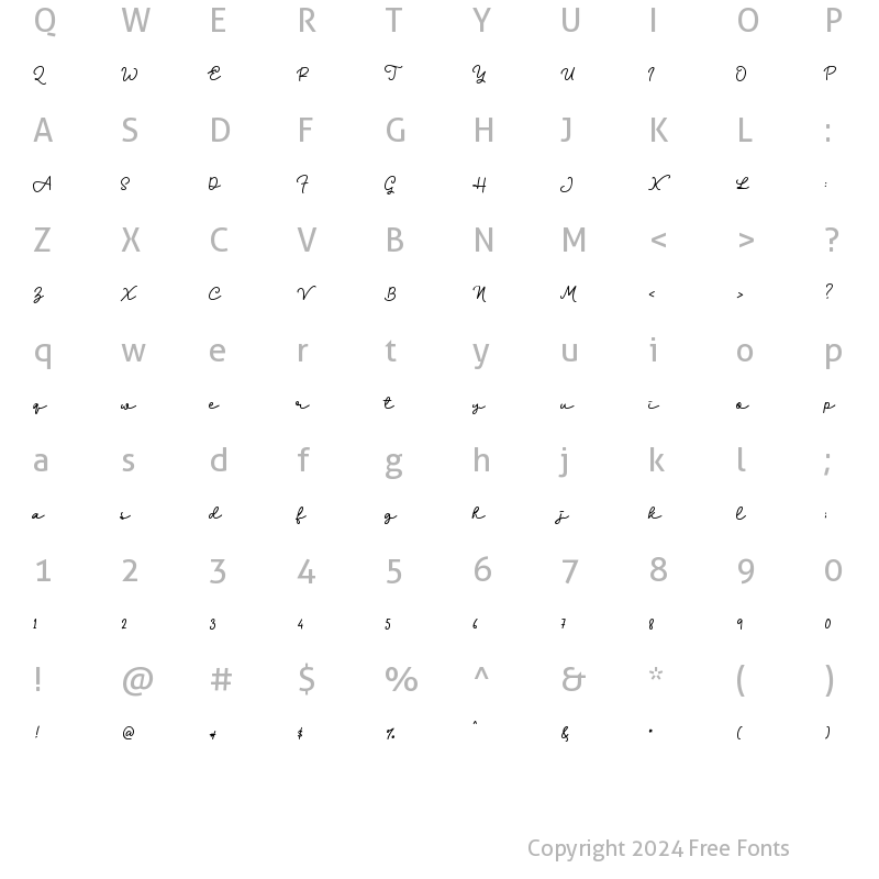 Character Map of Bravo Charlie Script Regular