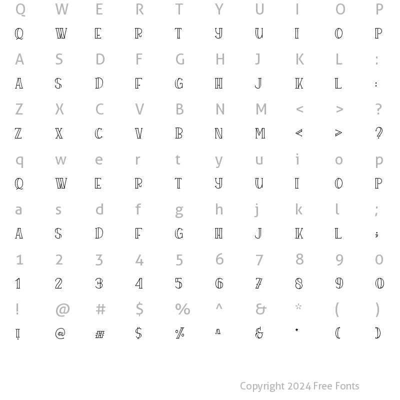 Character Map of Bravo Charlie Slab Regular