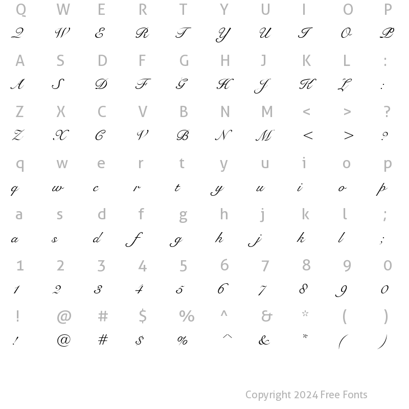 Character Map of Bravo Script SSi Regular