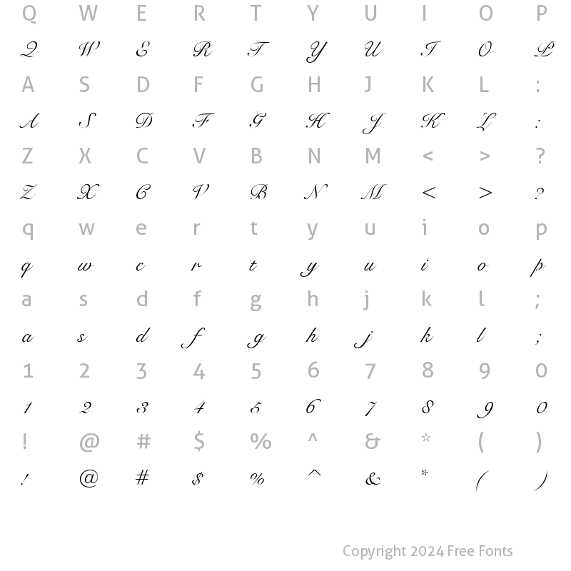 Character Map of BravoScriptSSK Regular