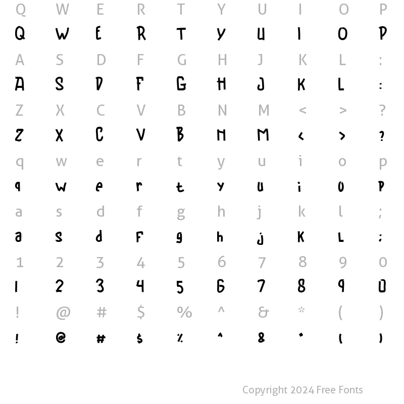 Character Map of Brayden Regular