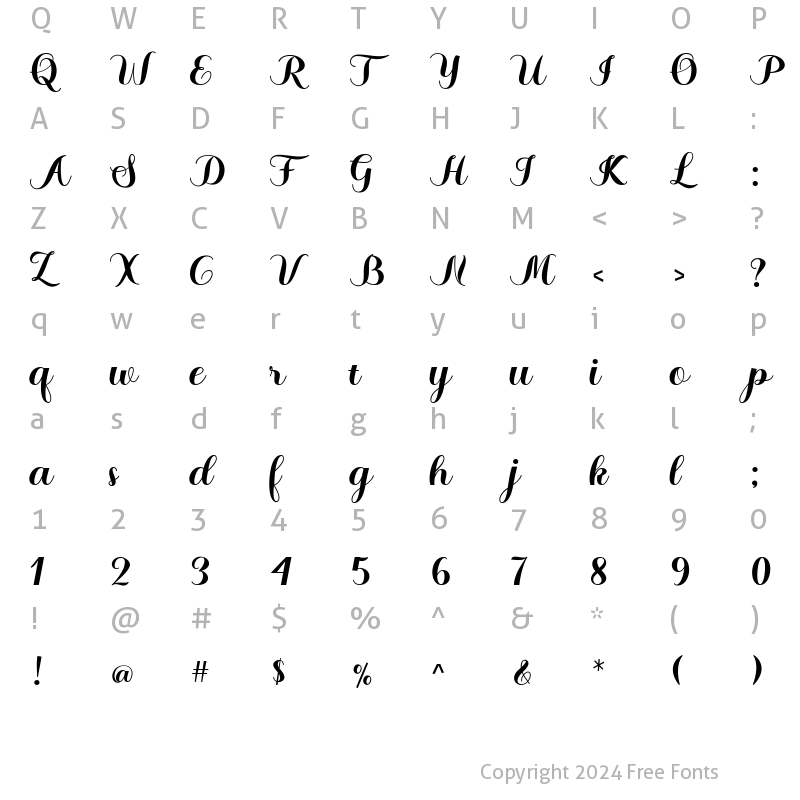 Character Map of Braylen Regular