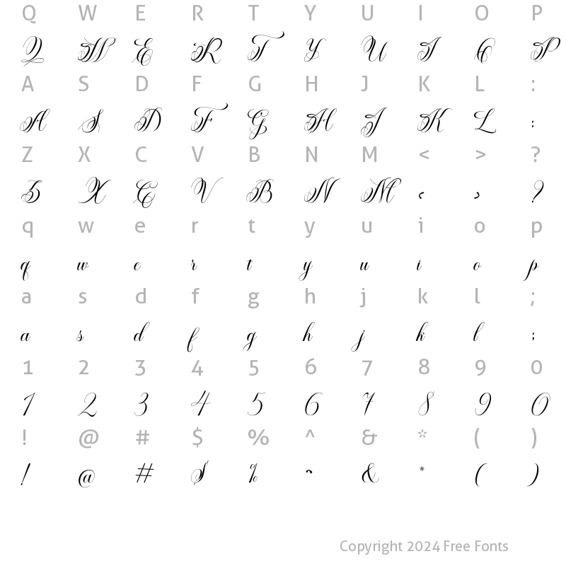 Character Map of Brayline Regular